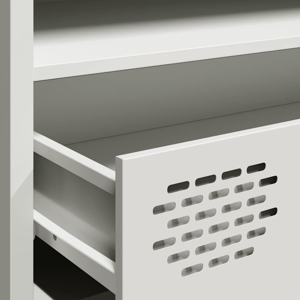 Meuble TV blanc 202x39x43,5 cm acier laminé à froid - XIOS