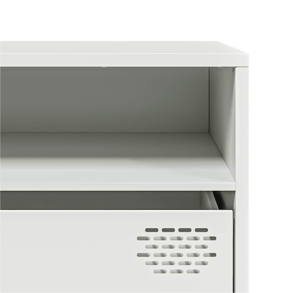 Meuble TV blanc 202x39x43,5 cm acier laminé à froid - XIOS