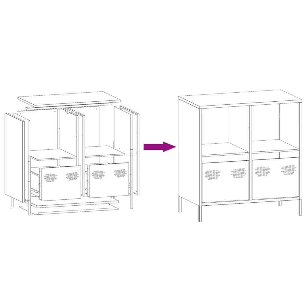 Buffet anthracite 68x39x73,5 cm acier laminé à froid - XIOS