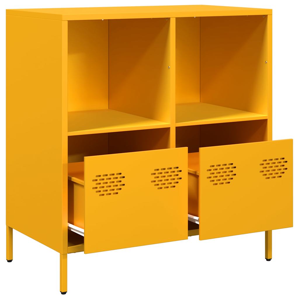 Buffet jaune moutarde 68x39x73,5 cm acier laminé à froid - XIOS