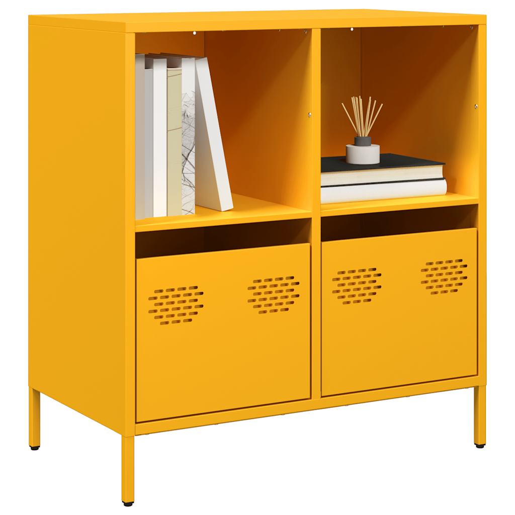 Buffet jaune moutarde 68x39x73,5 cm acier laminé à froid - XIOS