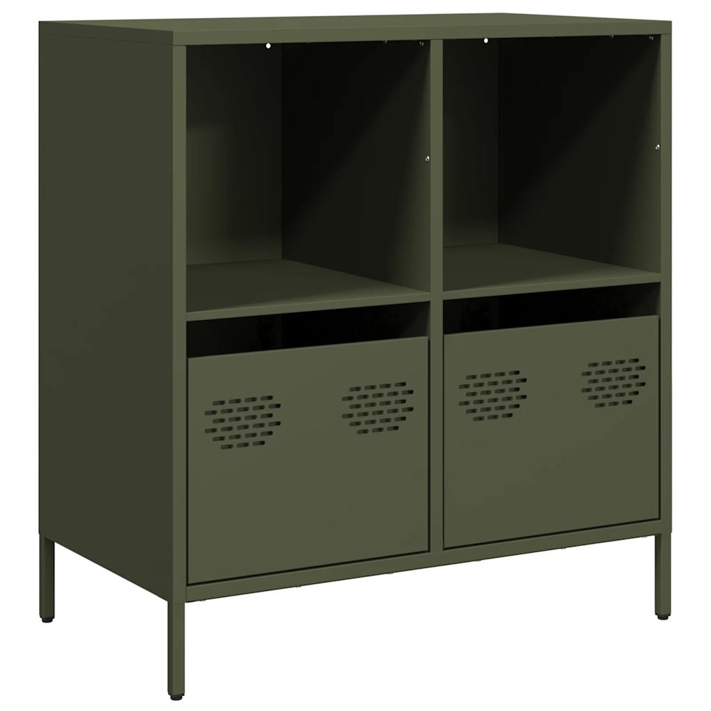 Buffet vert olive 68x39x73,5 cm acier laminé à froid - XIOS
