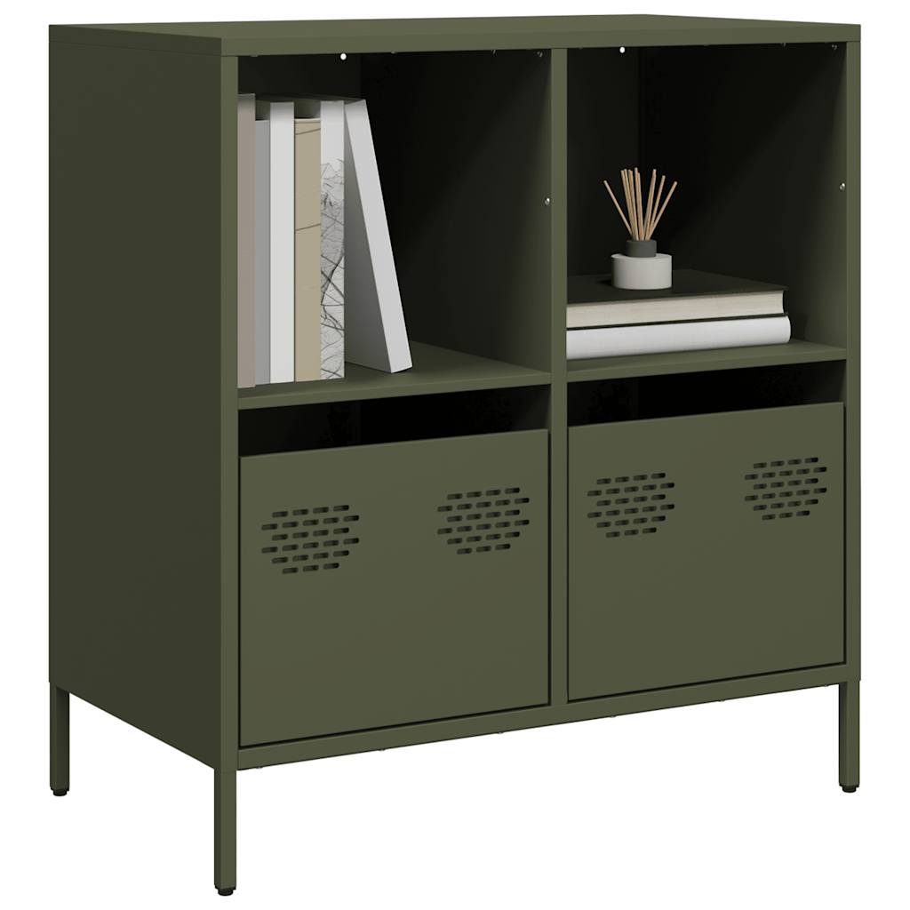 Buffet vert olive 68x39x73,5 cm acier laminé à froid - XIOS