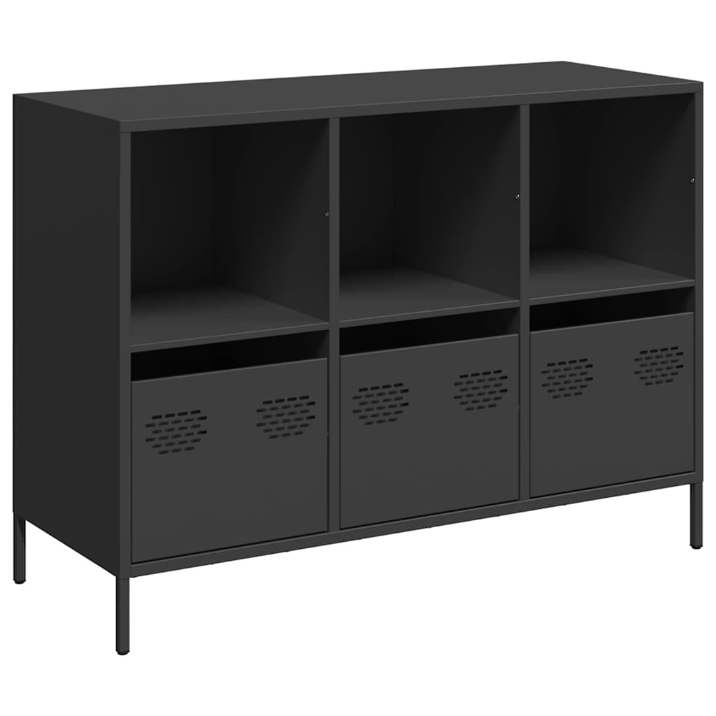 Buffet noir 101,5x39x73,5 cm acier laminé à froid