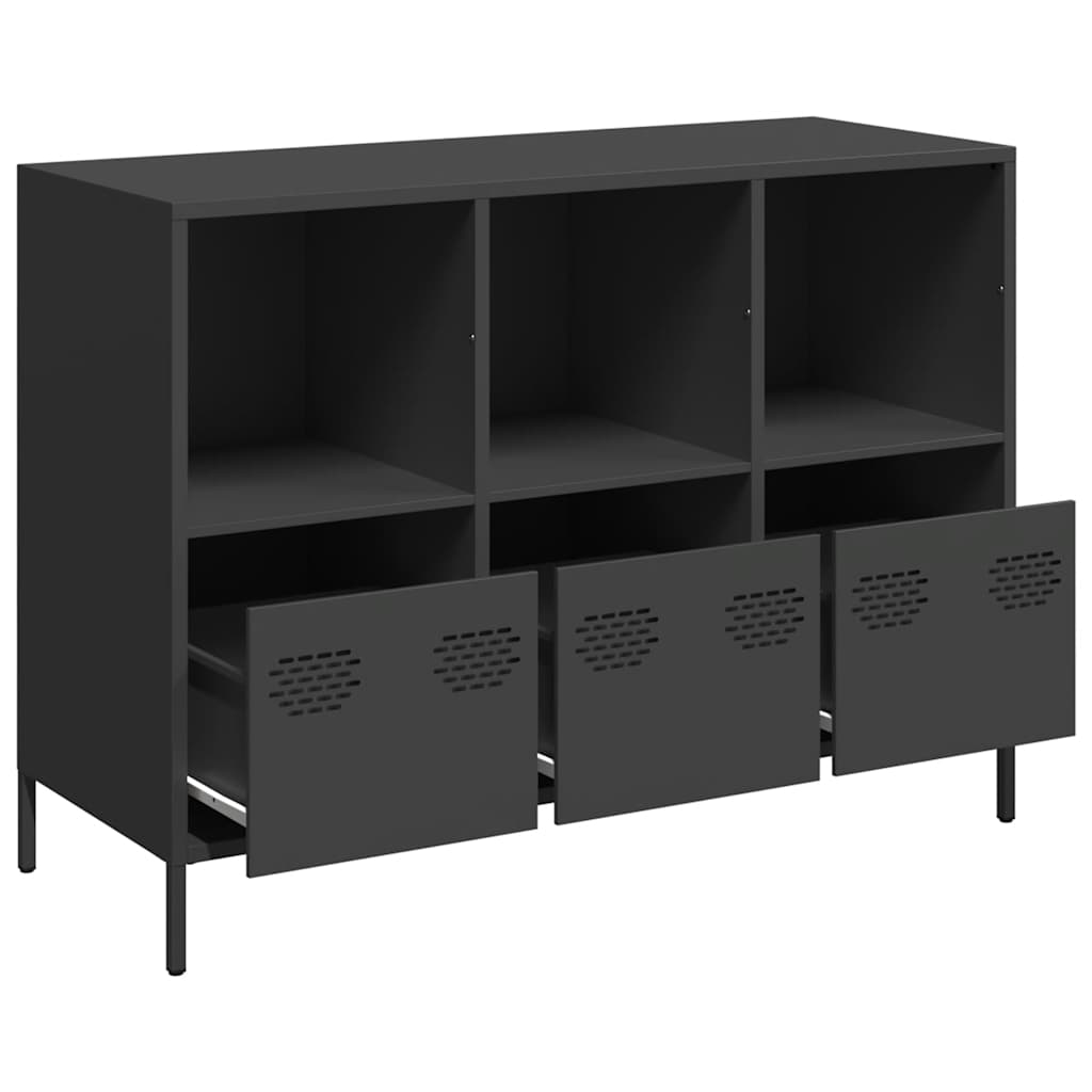 Buffet noir 101,5x39x73,5 cm acier laminé à froid