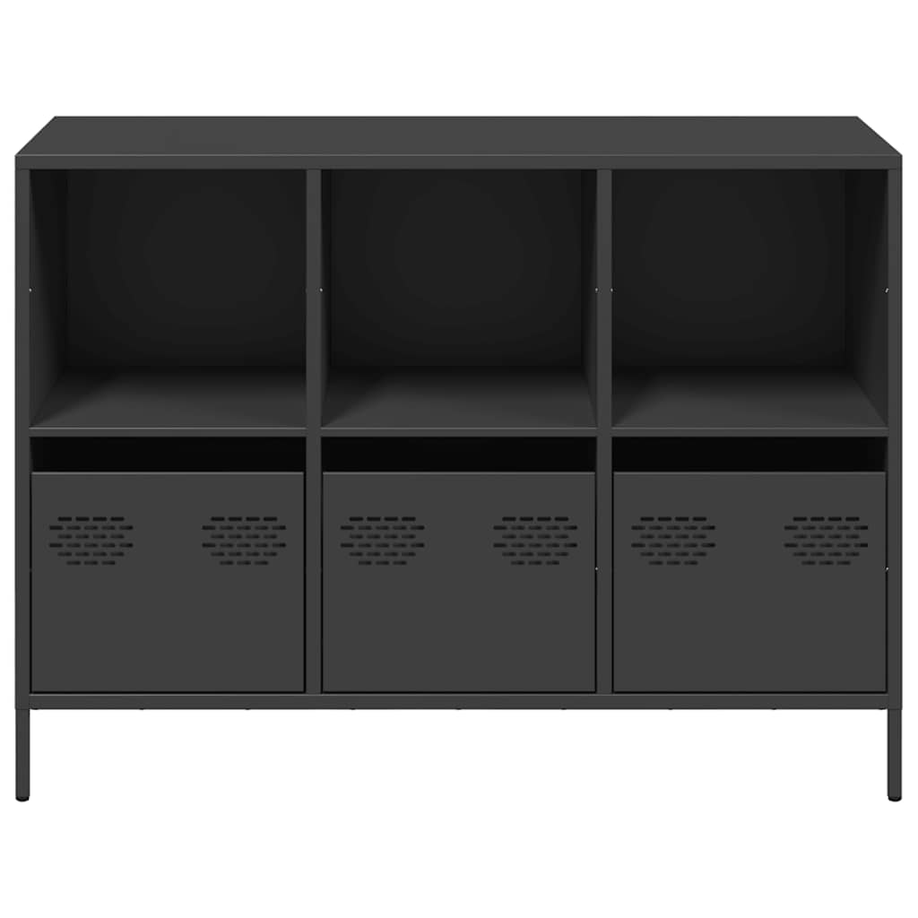 Buffet noir 101,5x39x73,5 cm acier laminé à froid