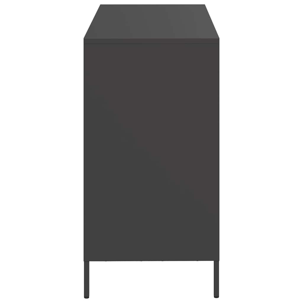 Buffet noir 101,5x39x73,5 cm acier laminé à froid