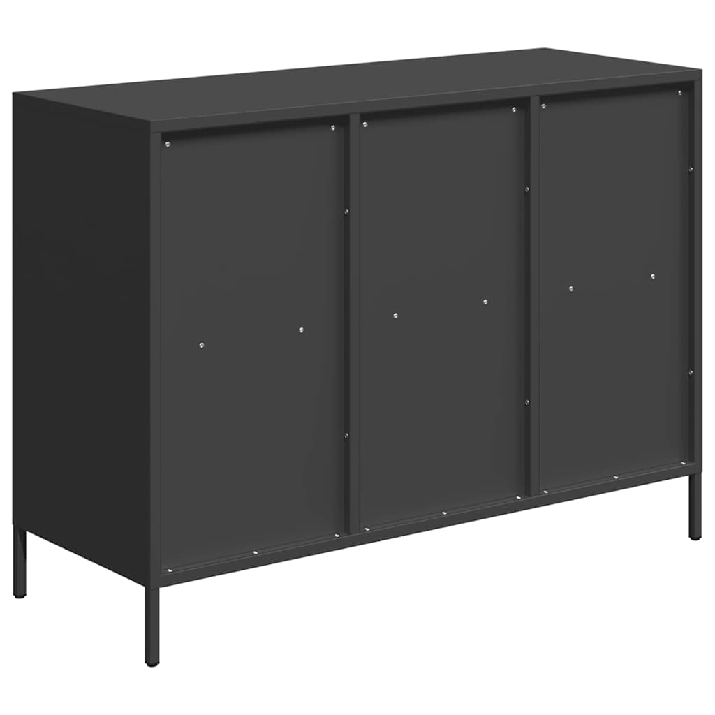 Buffet noir 101,5x39x73,5 cm acier laminé à froid