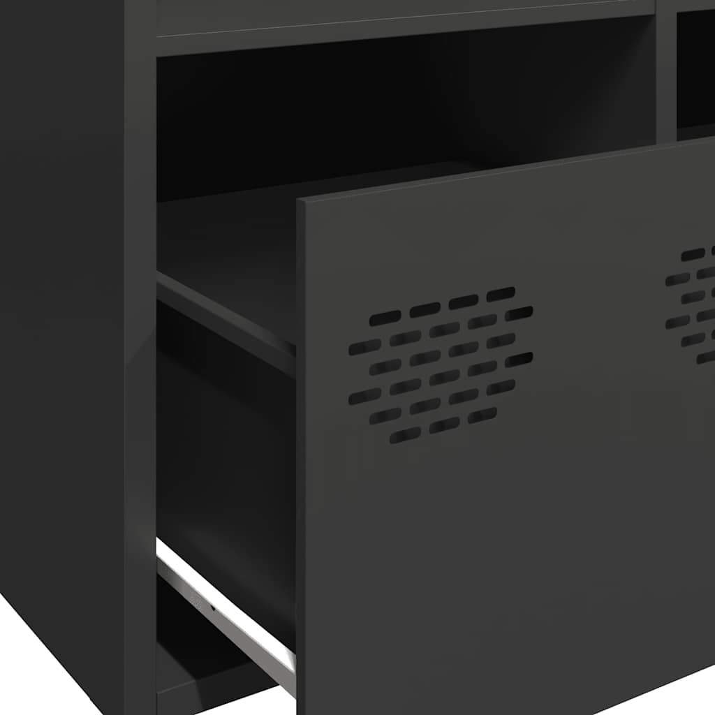 Buffet noir 101,5x39x73,5 cm acier laminé à froid