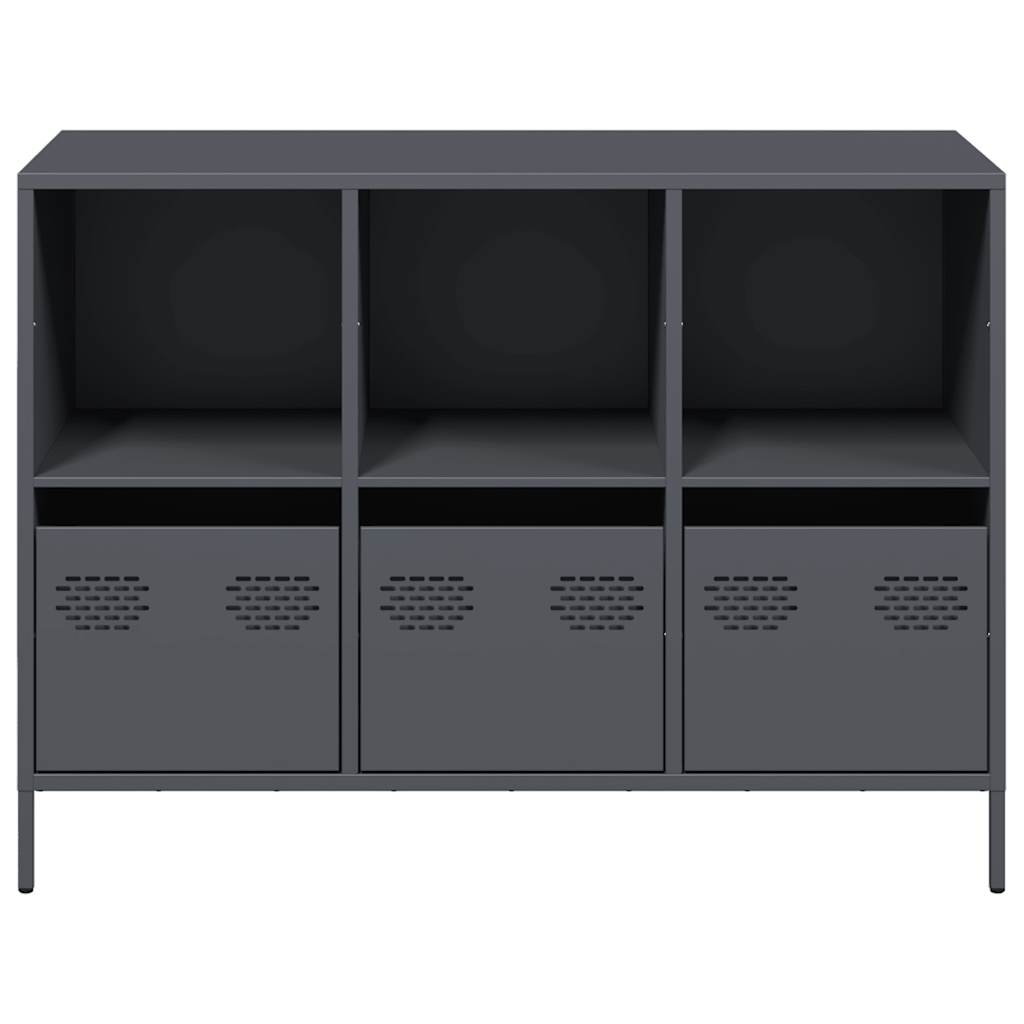 Buffet anthracite 101,5x39x73,5 cm acier laminé à froid - XIOS