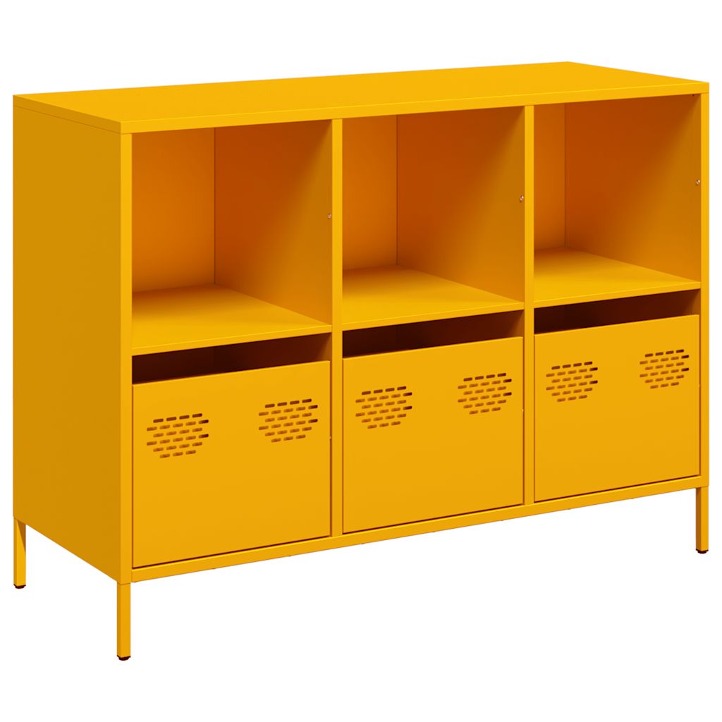 Buffet jaune moutarde 101,5x39x73,5 cm acier laminé à froid - XIOS