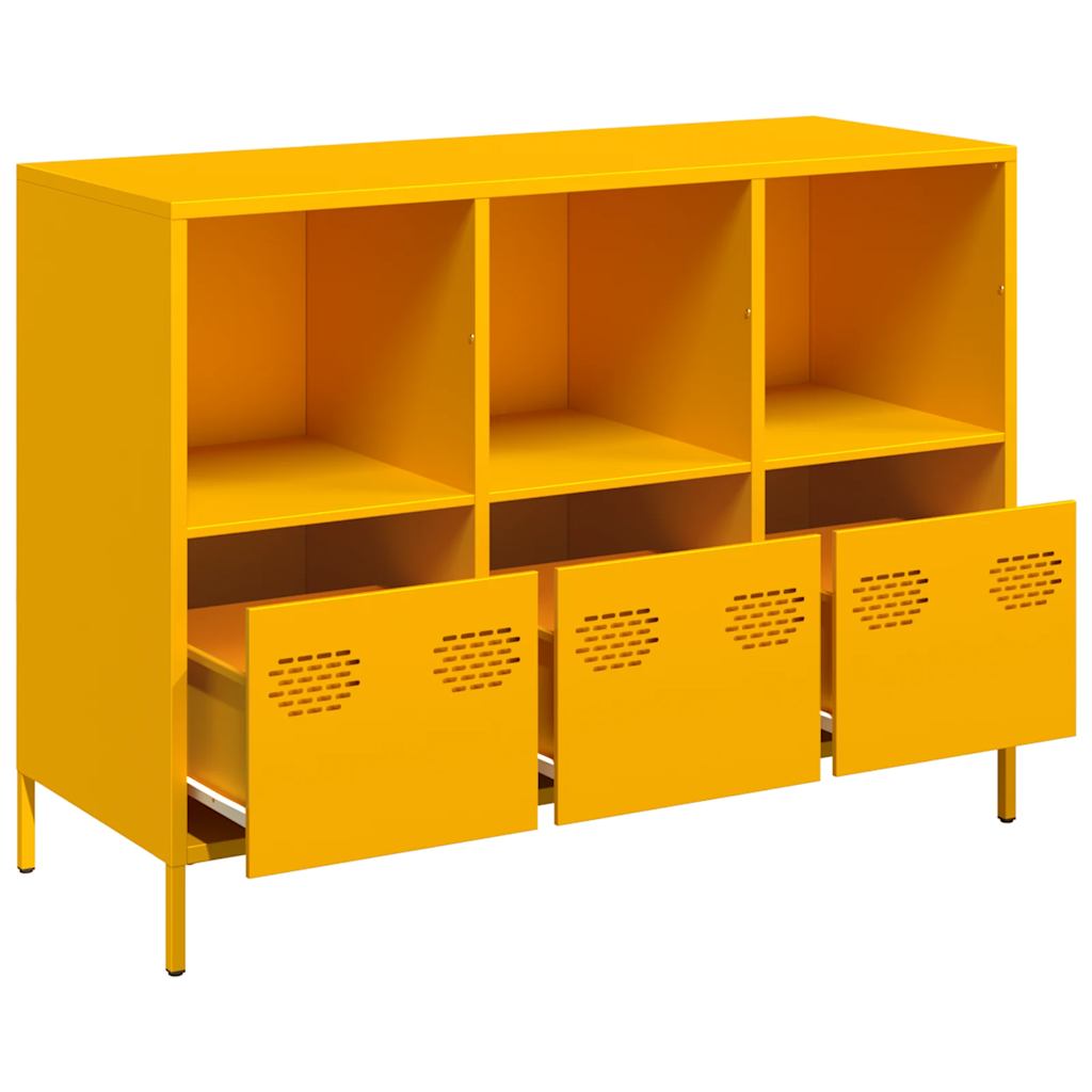 Buffet jaune moutarde 101,5x39x73,5 cm acier laminé à froid - XIOS