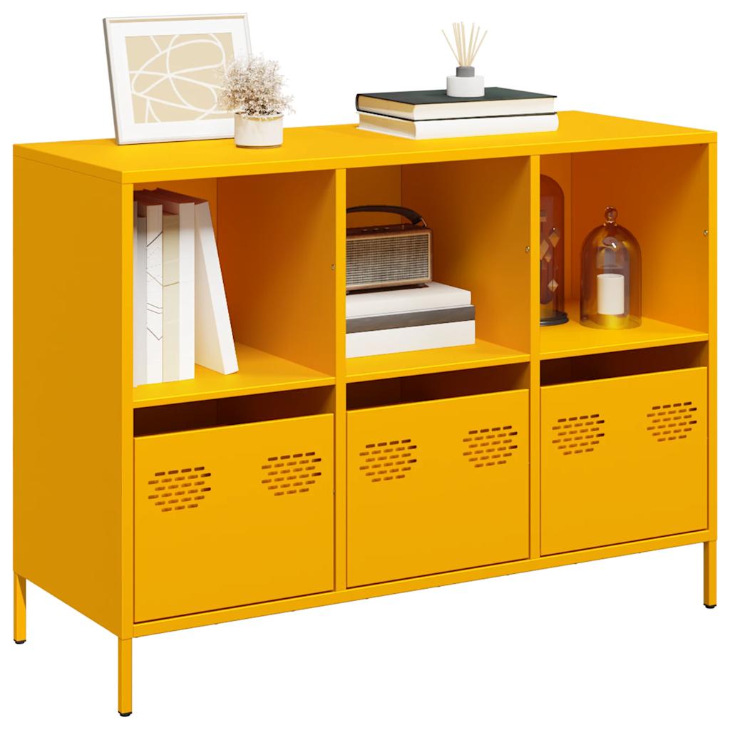 Buffet jaune moutarde 101,5x39x73,5 cm acier laminé à froid - XIOS