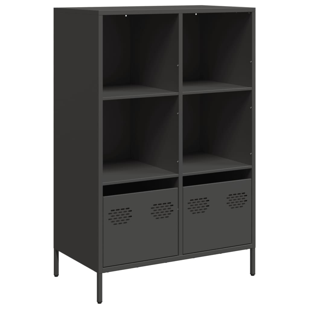 Buffet haut noir 68x39x103,5 cm acier - XIOS