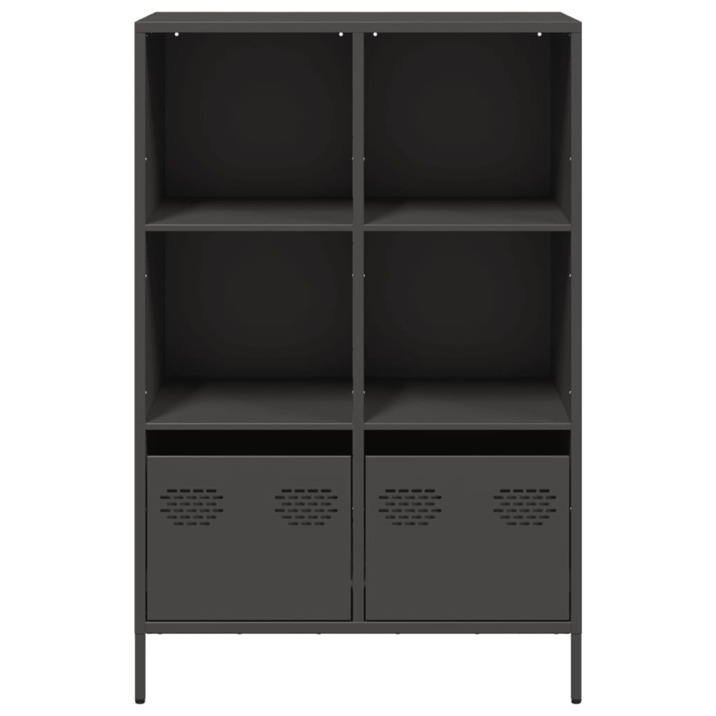 Buffet haut noir 68x39x103,5 cm acier - XIOS