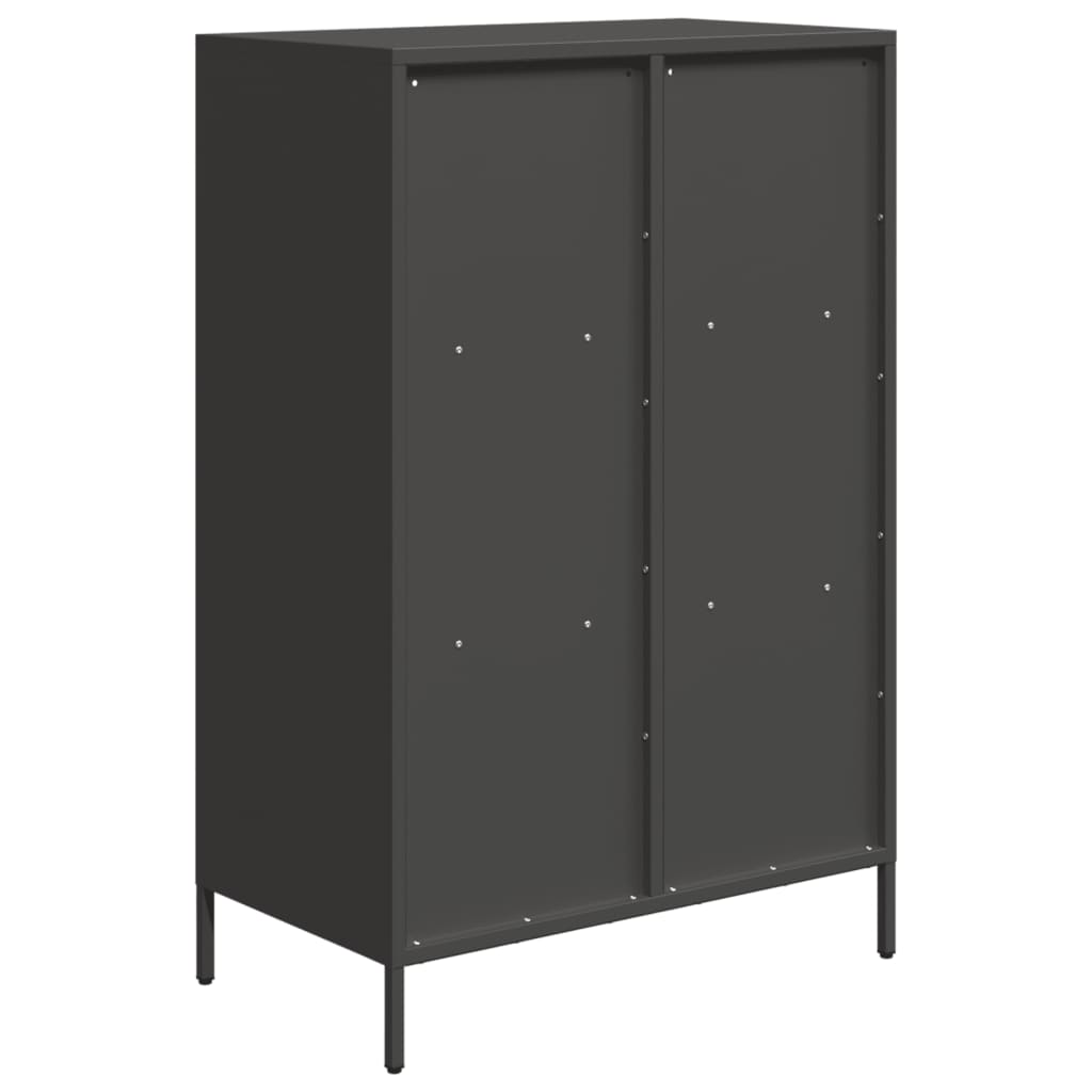 Buffet haut noir 68x39x103,5 cm acier - XIOS