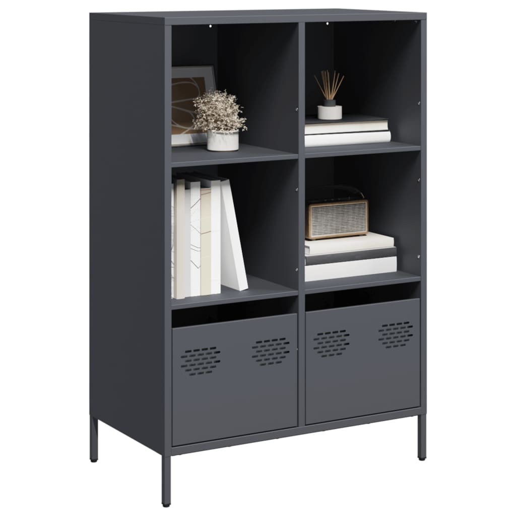 Buffet haut anthracite 68x39x103,5 cm acier - XIOS