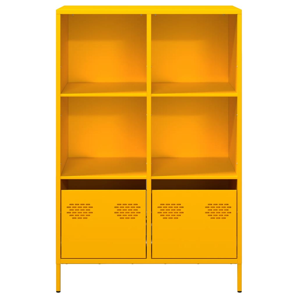 Buffet haut jaune moutarde 68x39x103,5 cm acier - XIOS