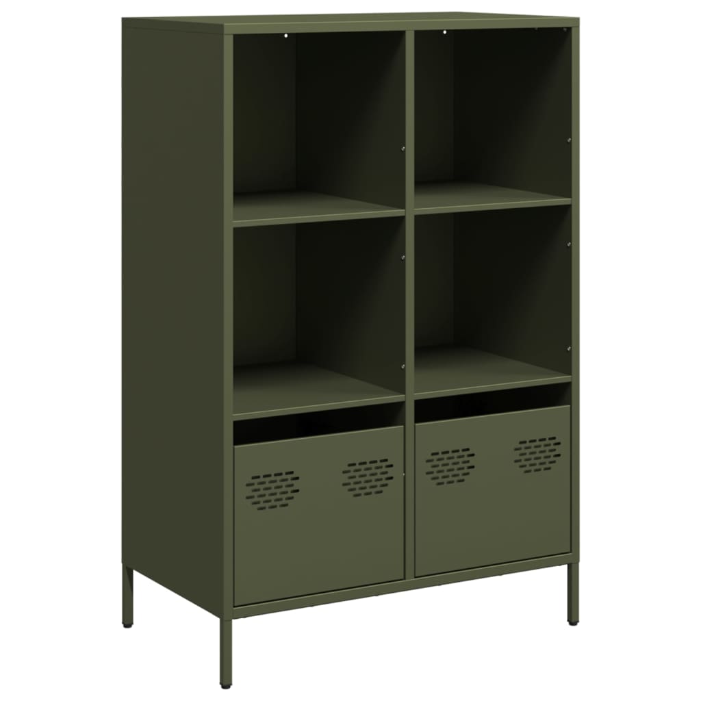 Buffet haut vert olive 68x39x103,5 cm acier - XIOS