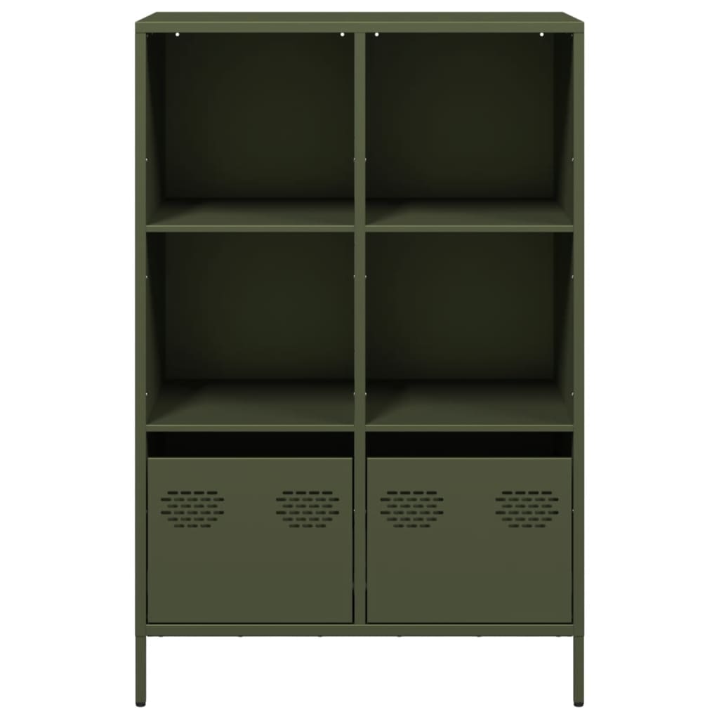 Buffet haut vert olive 68x39x103,5 cm acier - XIOS