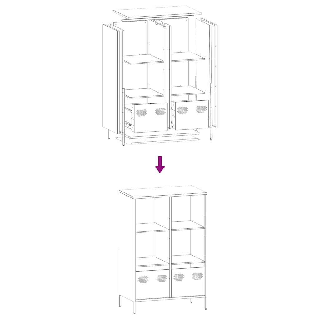 Buffet haut blanc 68x39x103,5 cm acier - XIOS