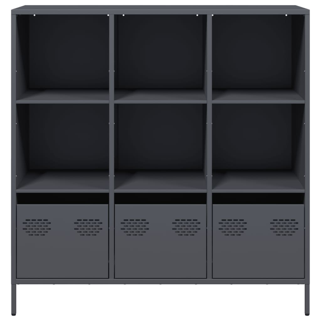 Buffet haut anthracite 101,5x39x103,5 cm acier - XIOS