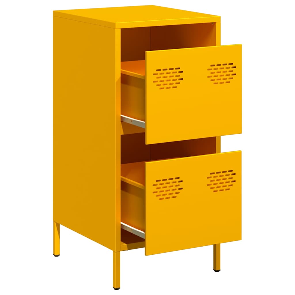Buffet jaune moutarde 35x39x73,5 cm acier laminé à froid - XIOS