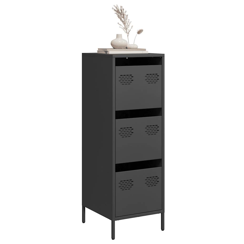 Buffet haut noir 39x35x103,5 cm acier - XIOS