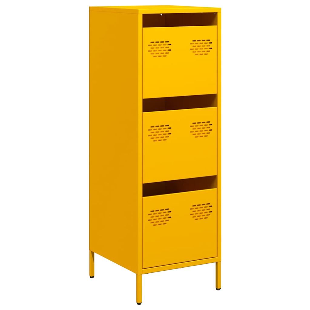 Buffet haut jaune moutarde 39x35x103,5 cm acier - XIOS