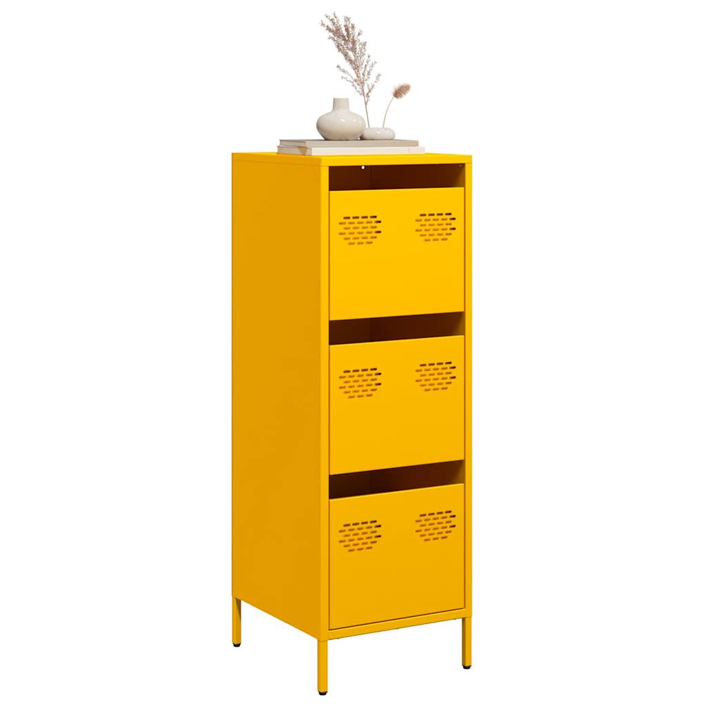 Buffet haut jaune moutarde 39x35x103,5 cm acier - XIOS
