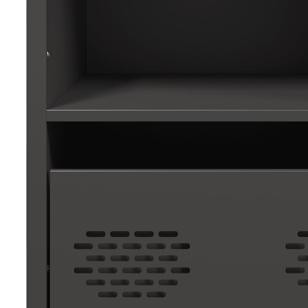 Buffet haut noir 68x39x103,5 cm acier - XIOS