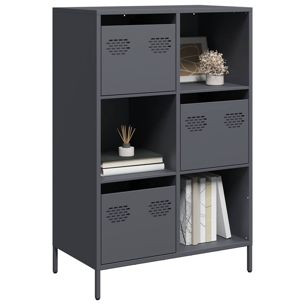 Buffet haut anthracite 68x39x103,5 cm acier - XIOS