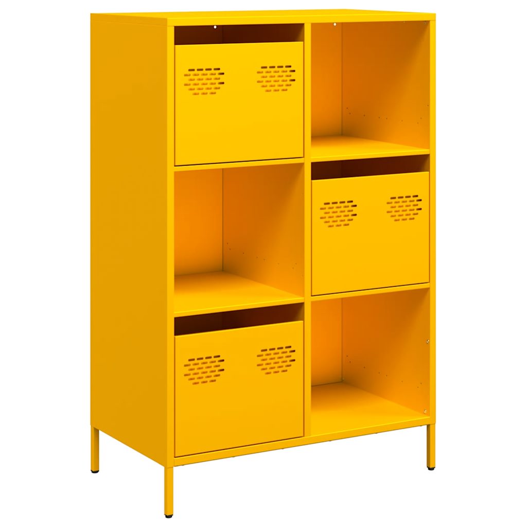 Buffet haut jaune moutarde 68x39x103,5 cm acier - XIOS