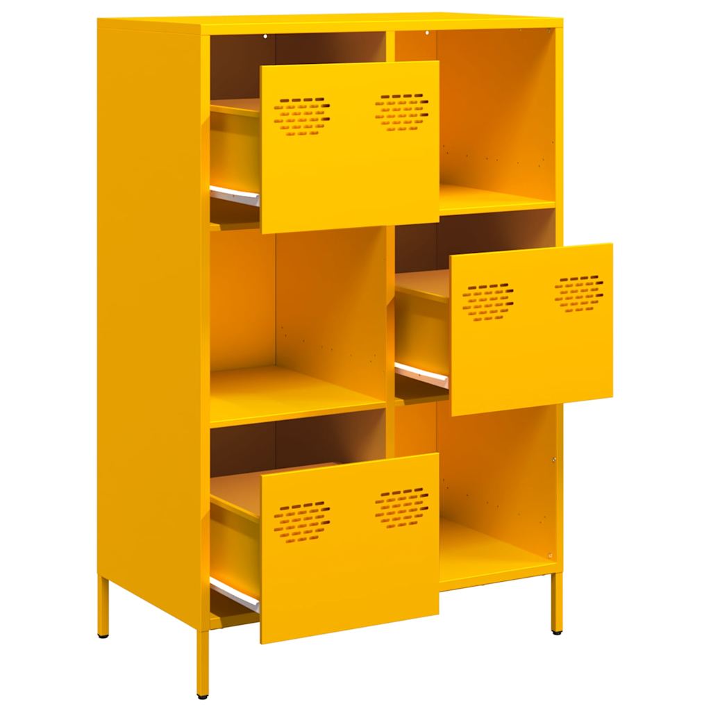 Buffet haut jaune moutarde 68x39x103,5 cm acier - XIOS