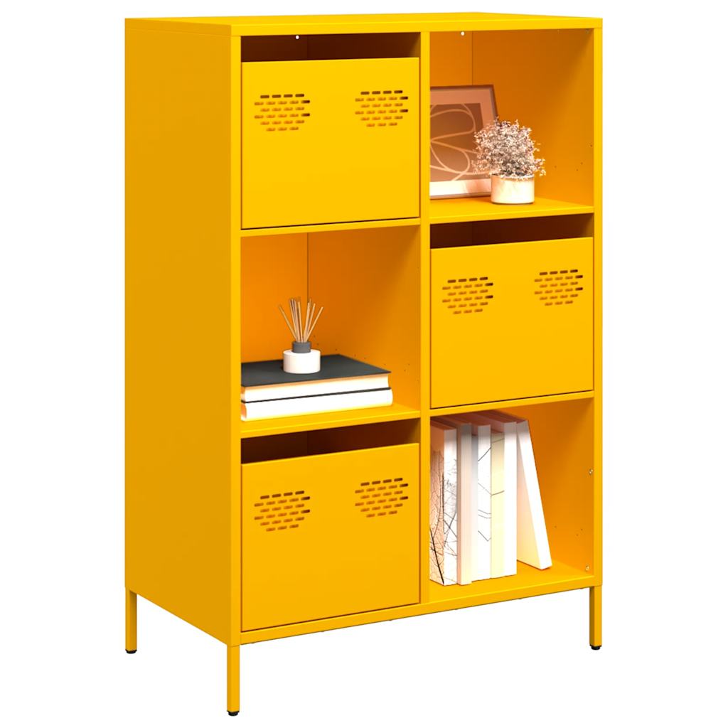 Buffet haut jaune moutarde 68x39x103,5 cm acier - XIOS