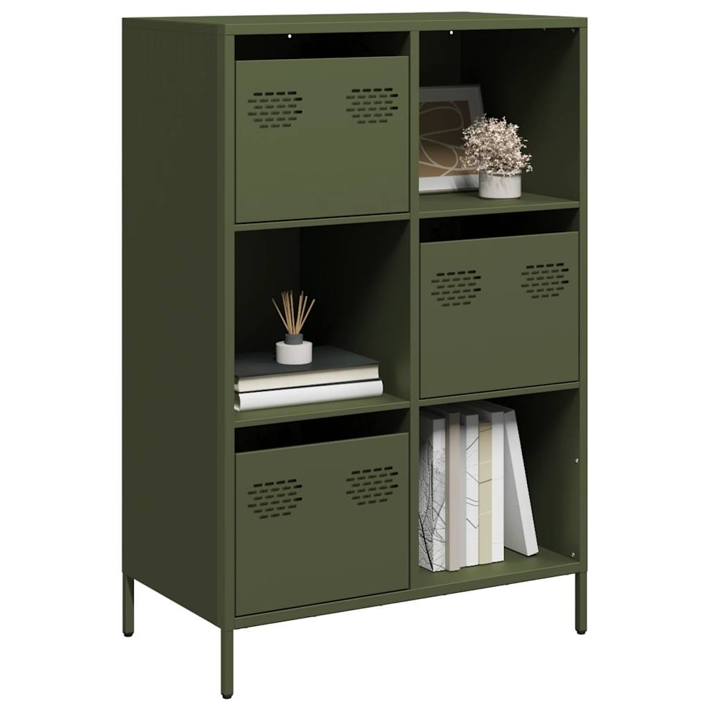 Buffet haut vert olive 68x39x103,5 cm acier - XIOS
