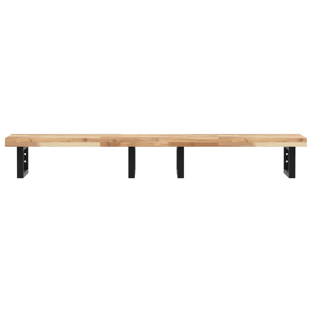 Étagère de vasque murale acier et bois massif d'acacia - XIOS