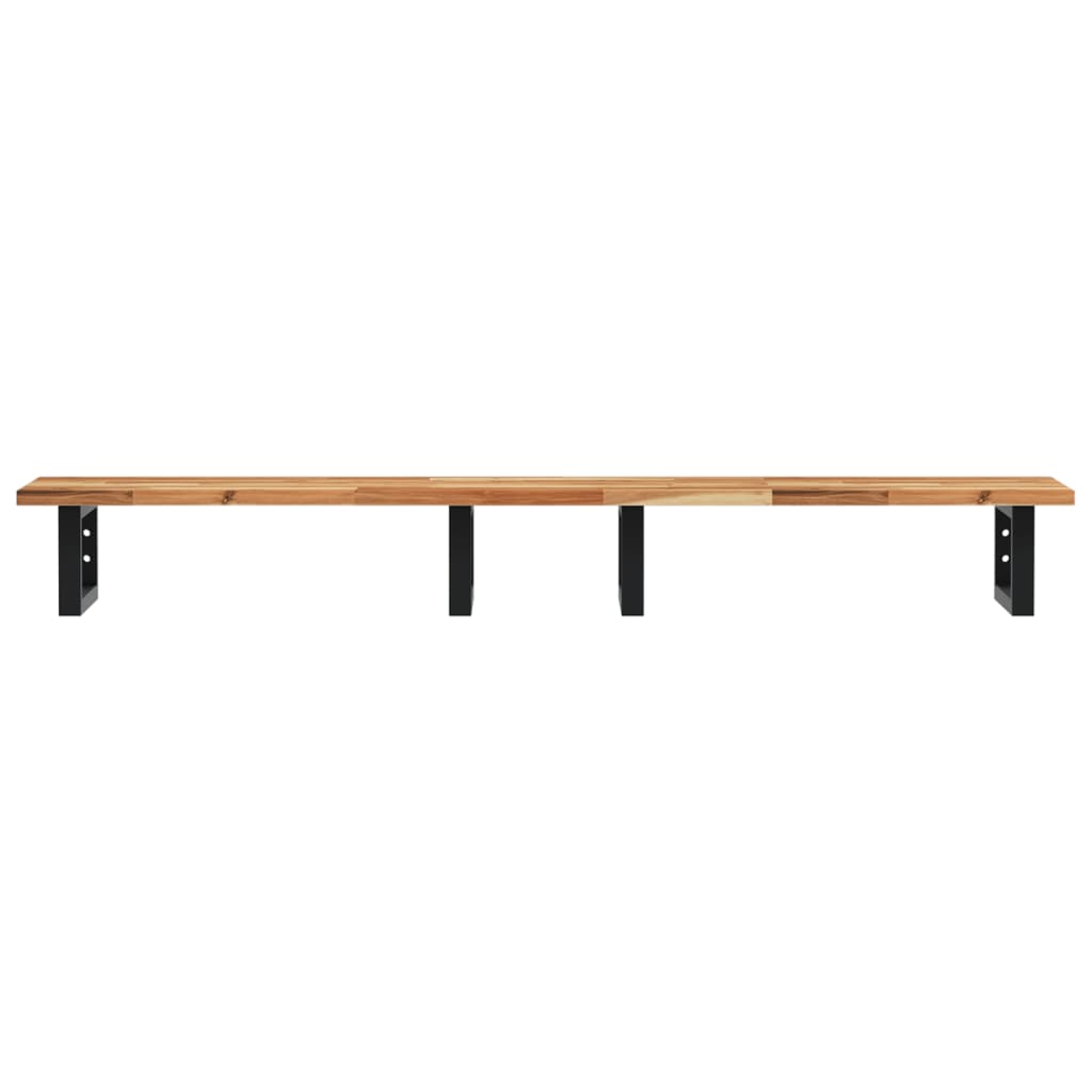 Étagère de vasque murale acier et bois massif d'acacia - XIOS