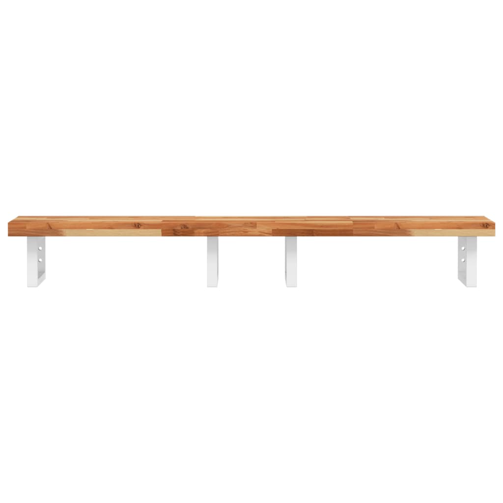 Étagère de vasque murale acier et bois massif d'acacia - XIOS
