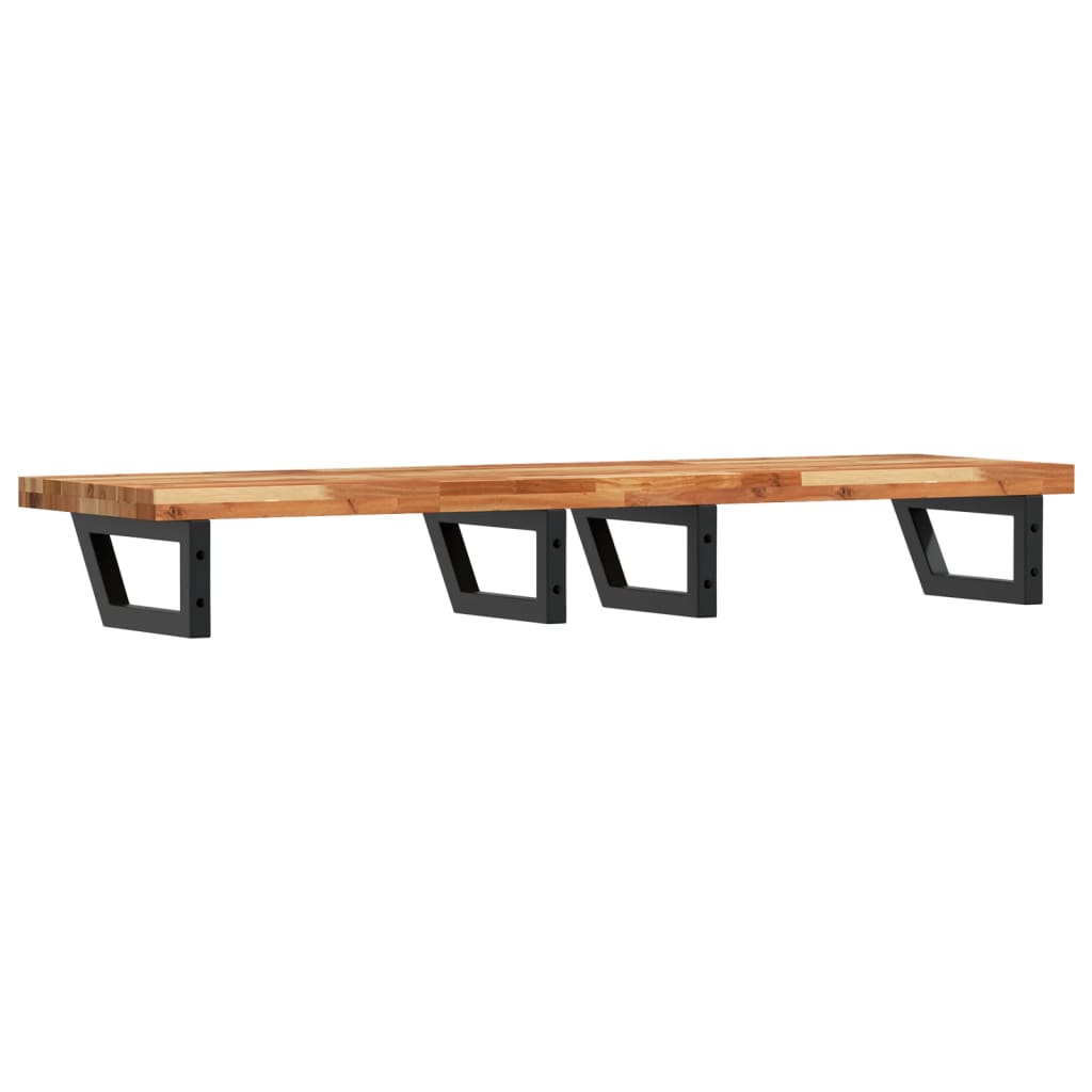 Étagère de vasque murale acier et bois massif d'acacia - XIOS