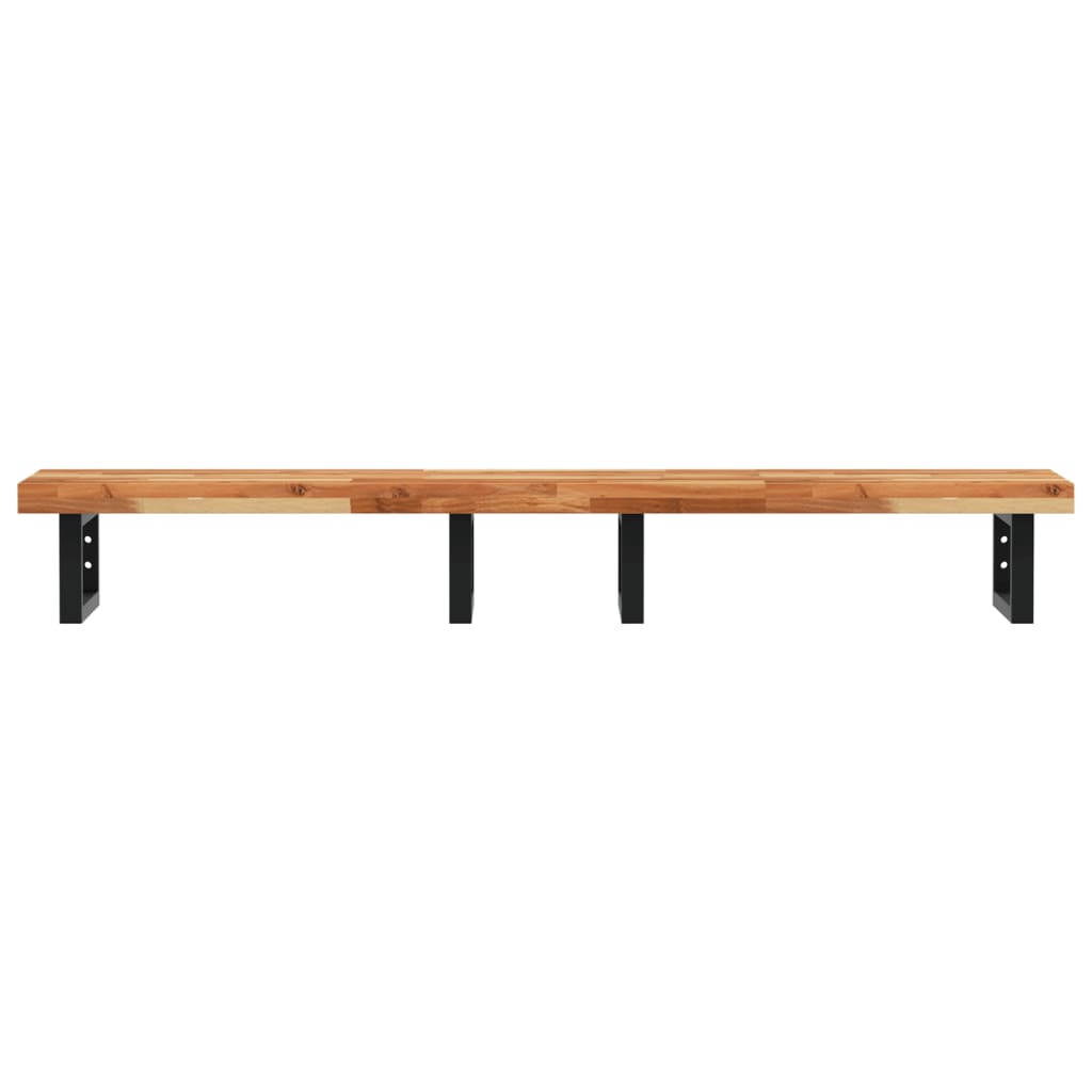 Étagère de vasque murale acier et bois massif d'acacia - XIOS