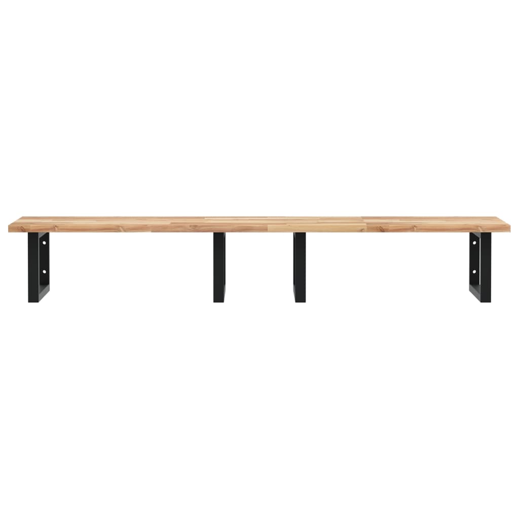 Étagère de vasque murale acier et bois massif d'acacia - XIOS