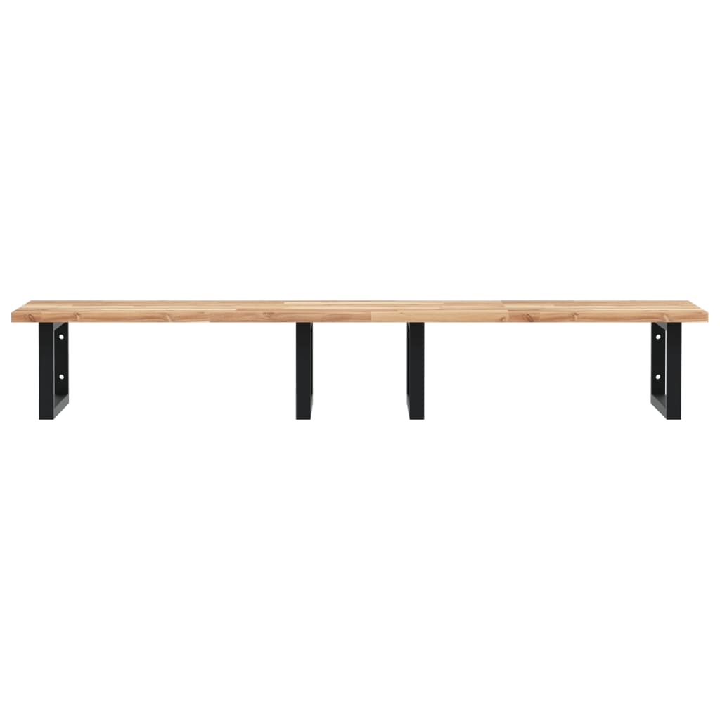 Étagère de vasque murale acier et bois massif d'acacia - XIOS