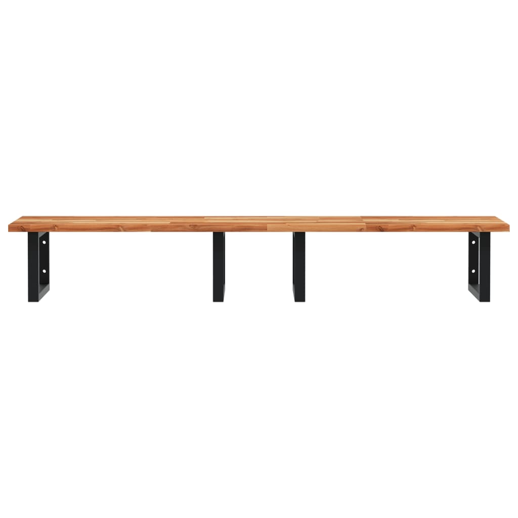 Étagère de vasque murale acier et bois massif d'acacia - XIOS