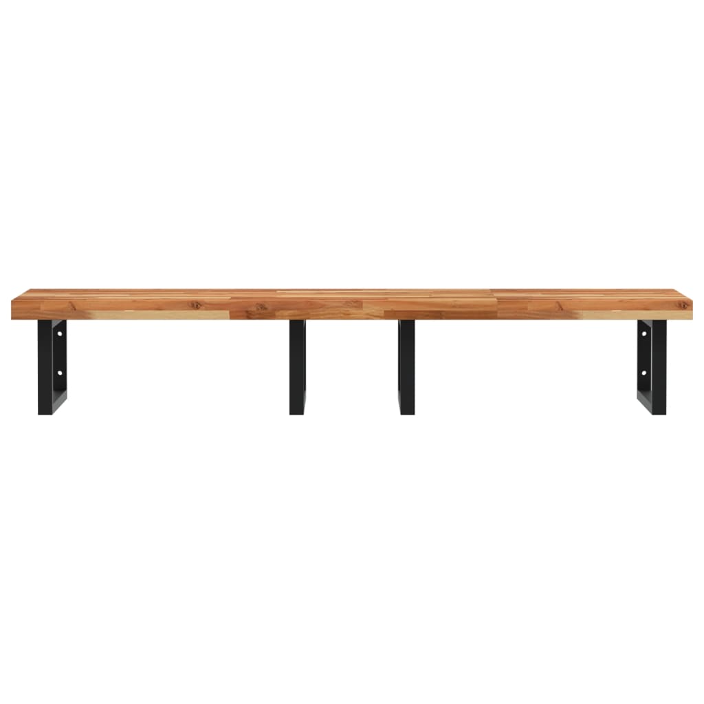 Étagère de vasque murale acier et bois massif d'acacia - XIOS
