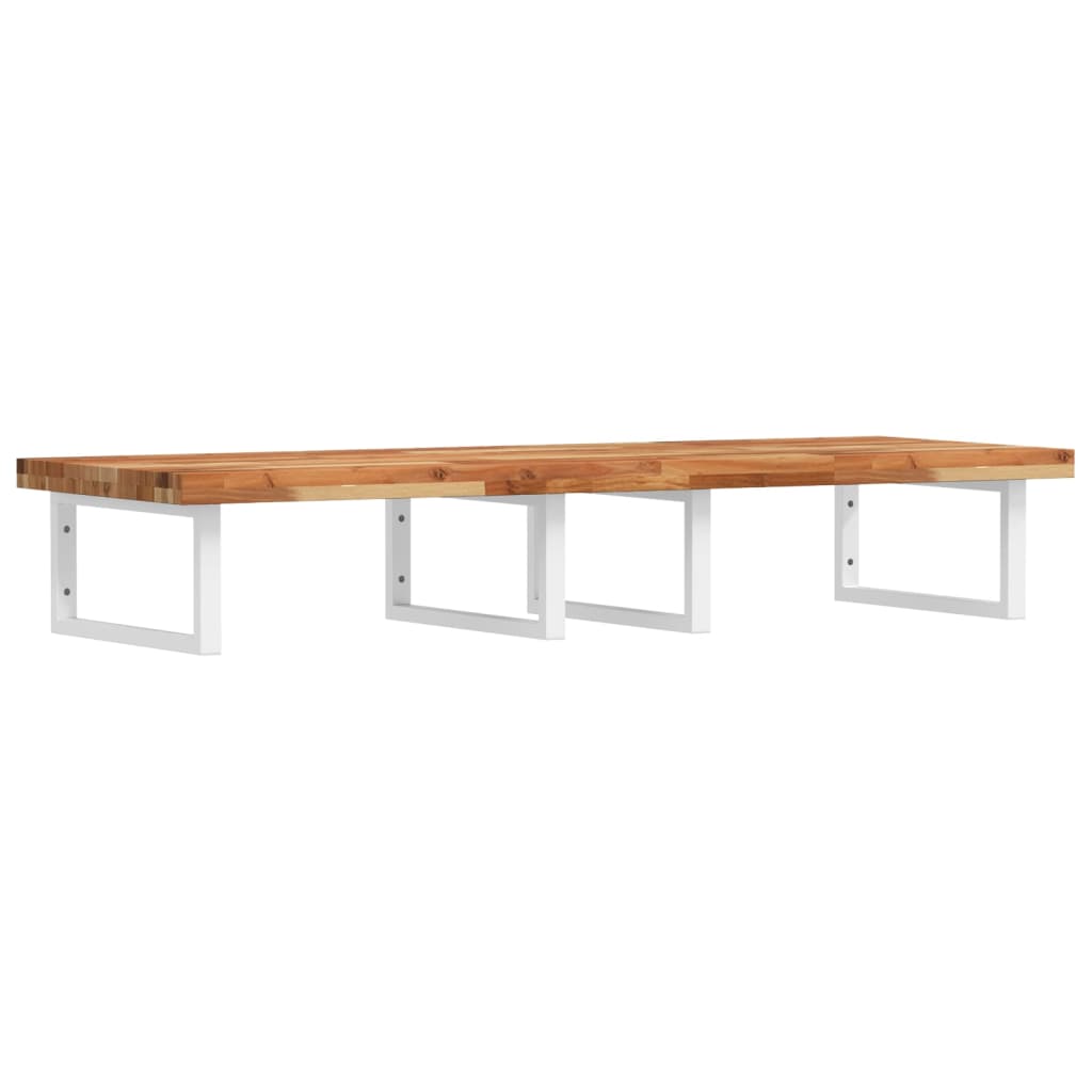 Étagère de vasque murale acier et bois massif d'acacia - XIOS