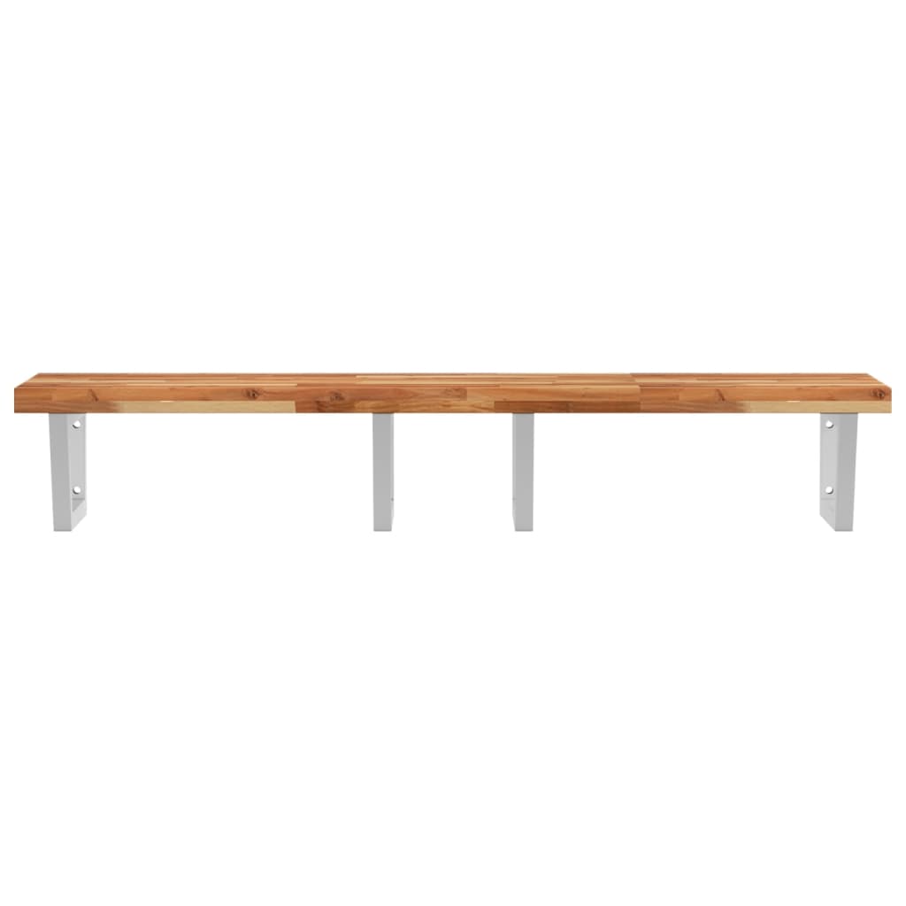 Étagère de vasque murale acier et bois massif d'acacia - XIOS