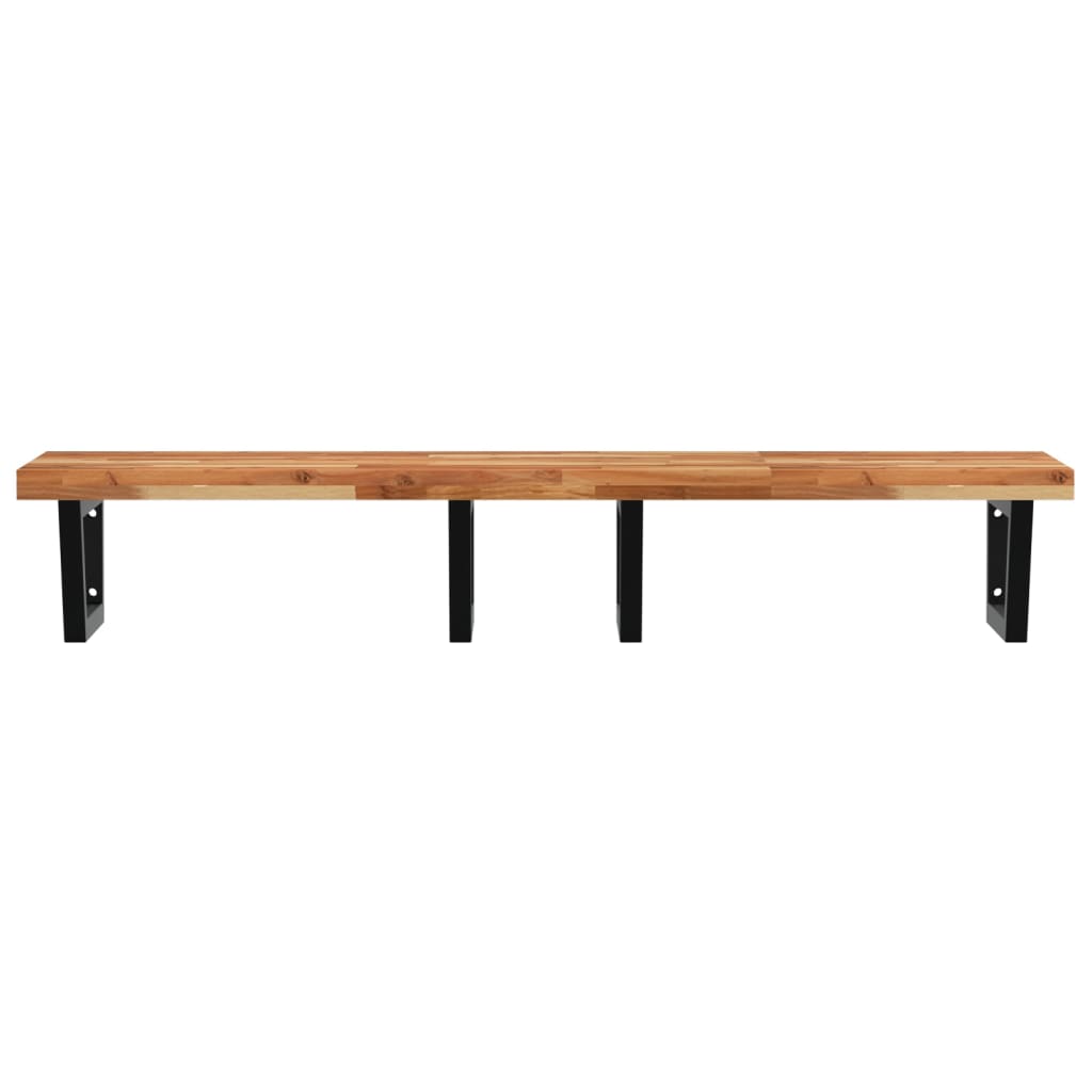 Étagère de vasque murale acier et bois massif d'acacia - XIOS