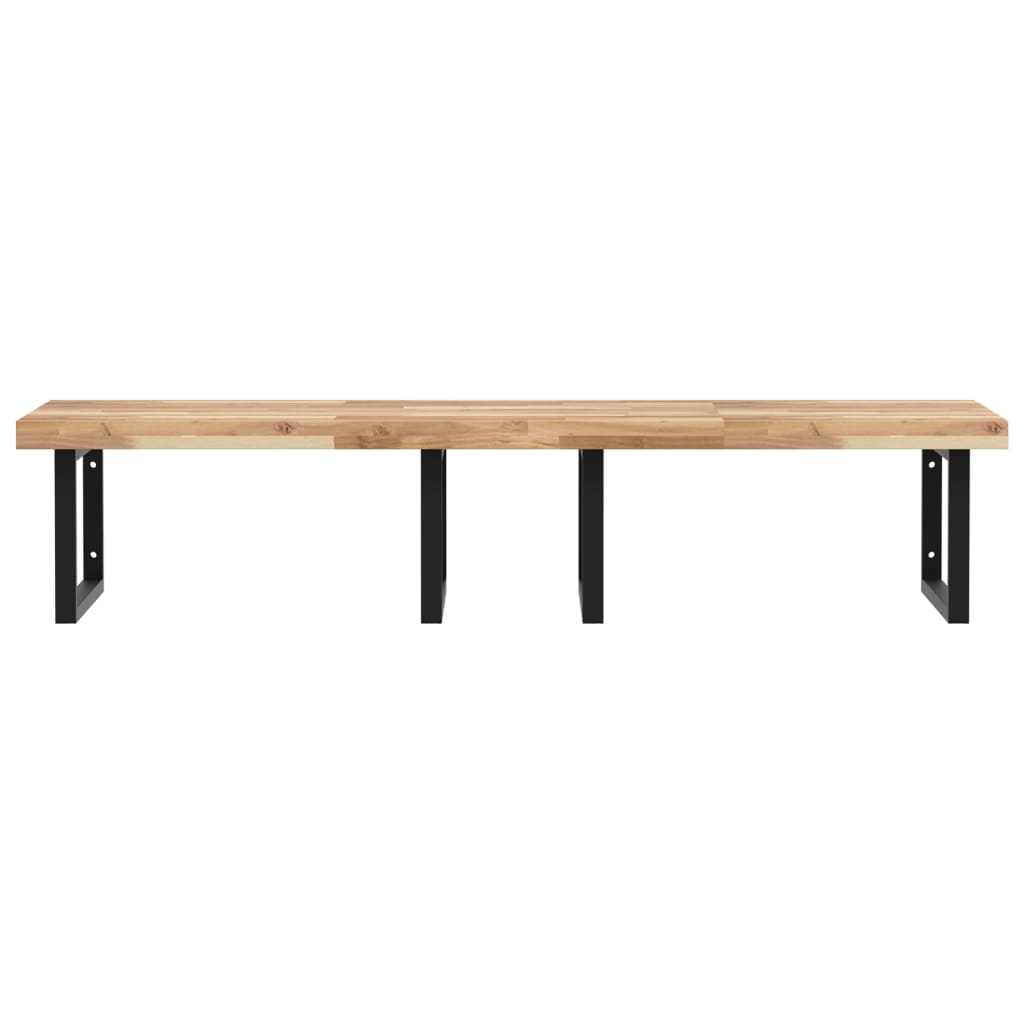 Étagère de vasque murale acier et bois massif d'acacia - XIOS