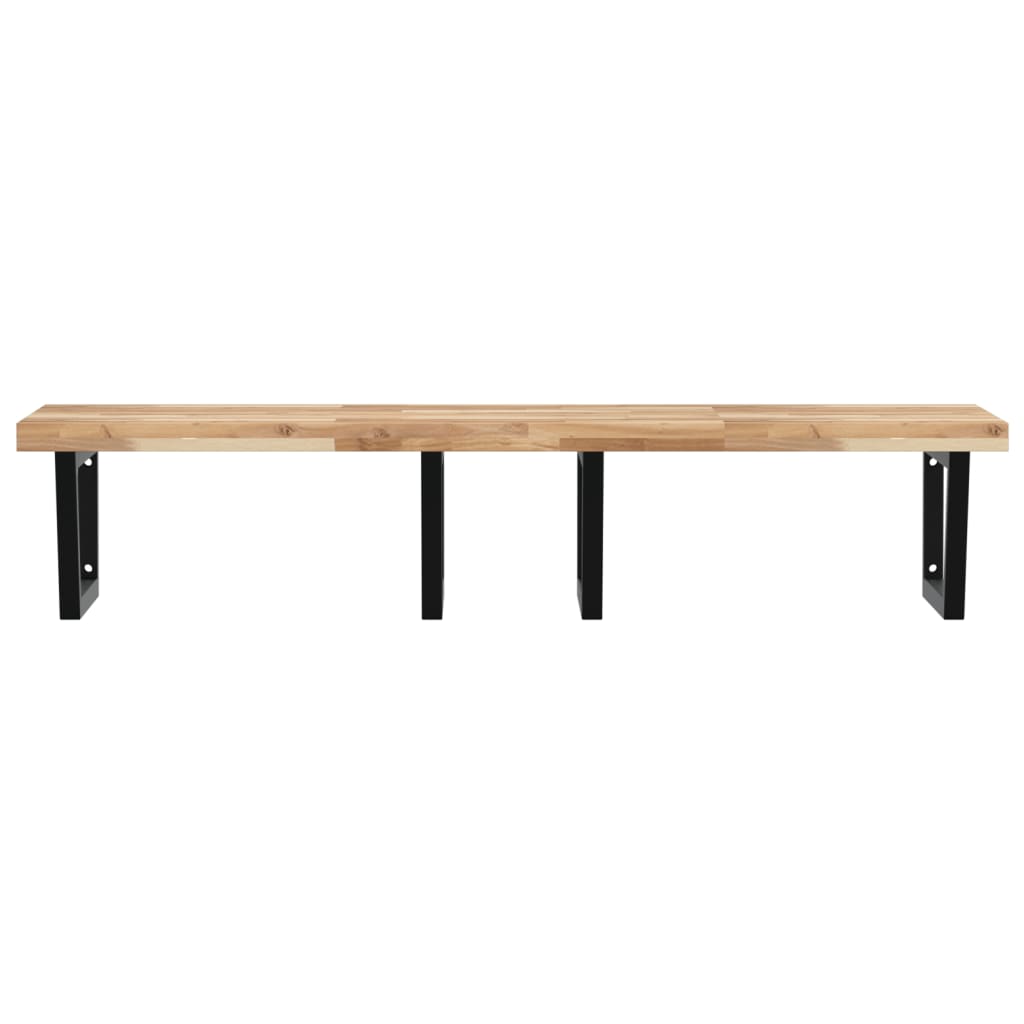 Étagère de vasque murale acier et bois massif d'acacia - XIOS
